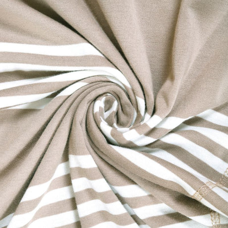 King Size Cotton Fitted Bedsheet Striped Beige