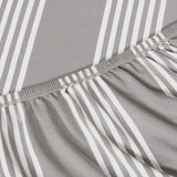 King Size Cotton Fitted Bedsheet Striped Grey - Bodycare