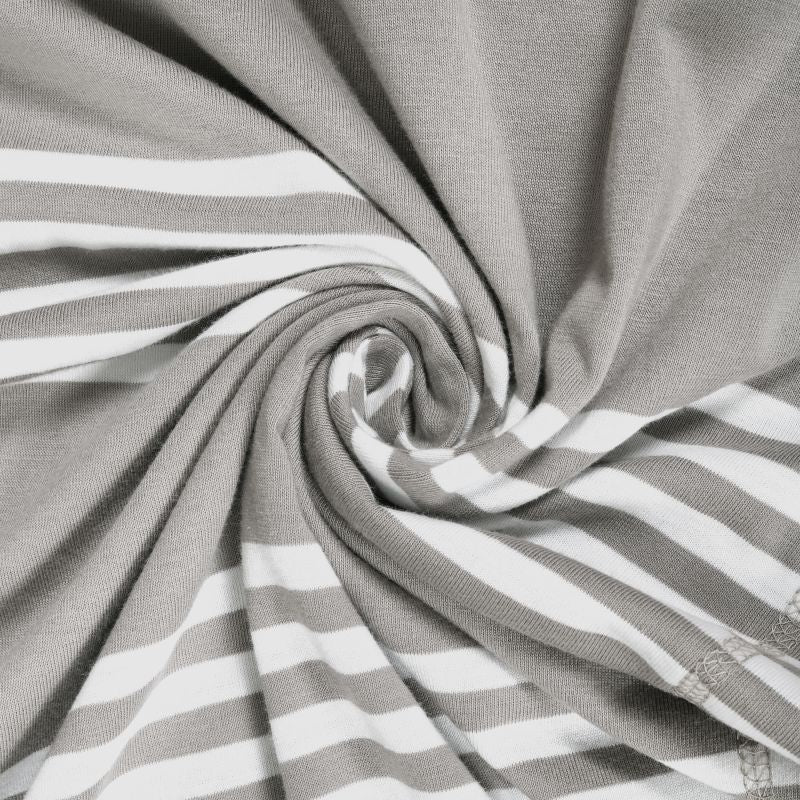 King Size Cotton Fitted Bedsheet Striped Grey - Bodycare