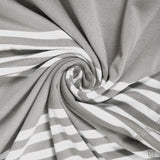 King Size Cotton Fitted Bedsheet Striped Grey - Bodycare