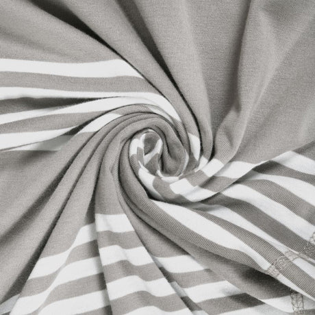 King Size Cotton Fitted Bedsheet Striped Grey