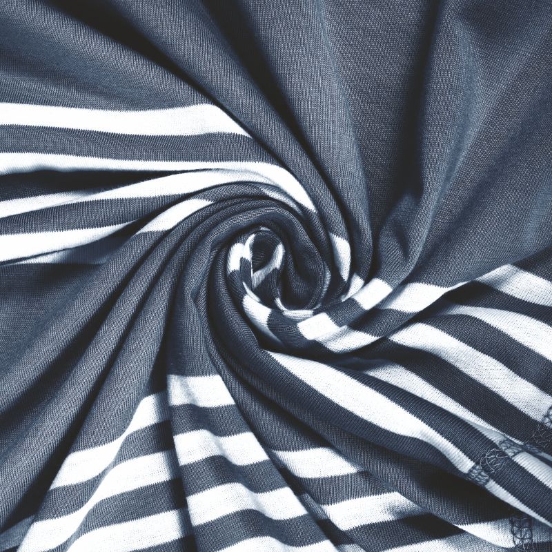 King Size Cotton Fitted Bedsheet Striped Navy - Bodycare