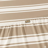 King Size Hosiery Fitted Bedsheet Striped Beige - Bodycare