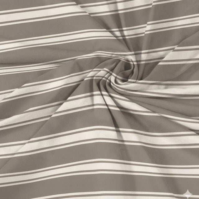 King Size Hosiery Fitted Bedsheet Striped Grey - Bodycare