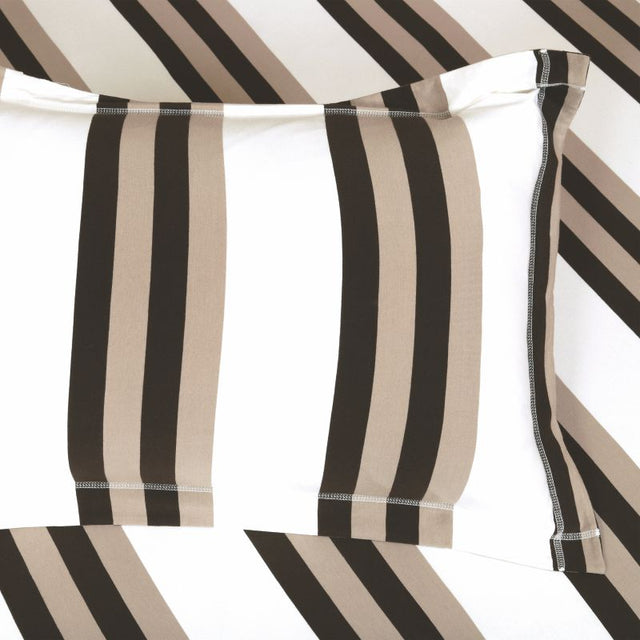 King Size Cotton Fitted Bedsheet Beige Striped - Bodycare