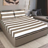 King Size Cotton Fitted Bedsheet Beige Striped - Bodycare