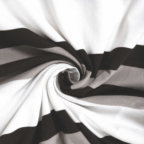 King Size Cotton Fitted Bedsheet Grey Striped