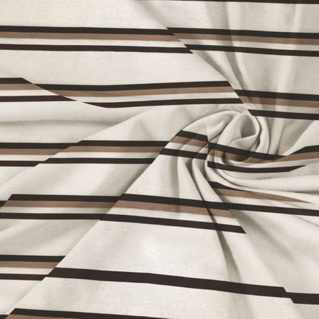 King Size Cotton Fitted Bedsheet Striped Off White