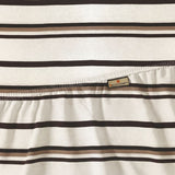 King Size Cotton Fitted Bedsheet Striped Off White