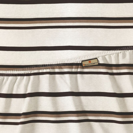 King Size Cotton Fitted Bedsheet Striped Off White