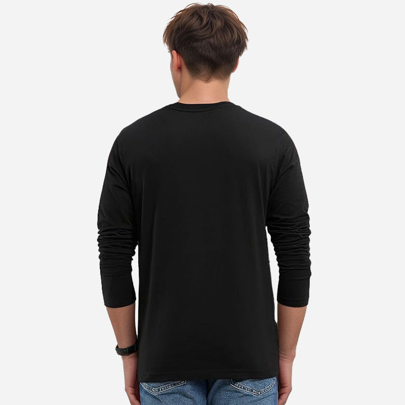 TESON by Bodycare Solid Mens Tshirt Round Neck Full Sleeves - Black
