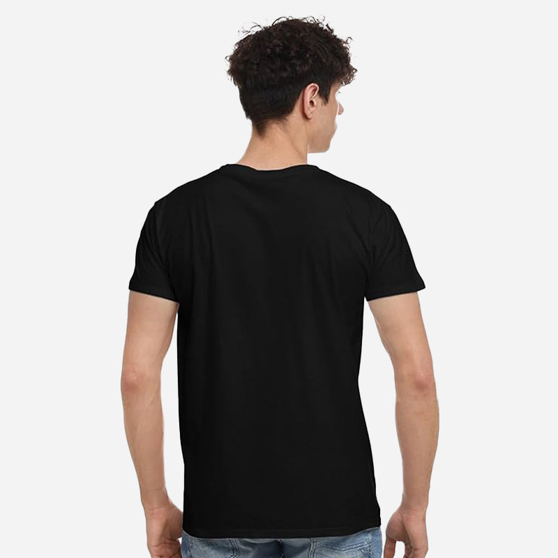 TESON Mens Tshirt Round Neck Half Sleeves - Black