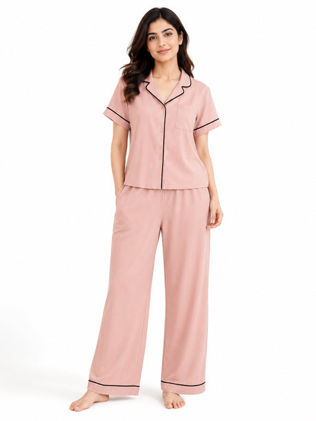 Bodycomfy Women's Printed Polyester Night Suit - Blush - product image 1