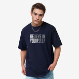 TESON by Bodycare Men's 100% Cotton Oversized Baggy Fit Drop Shoulder Half Sleeve Solid Round Neck T-Shirt