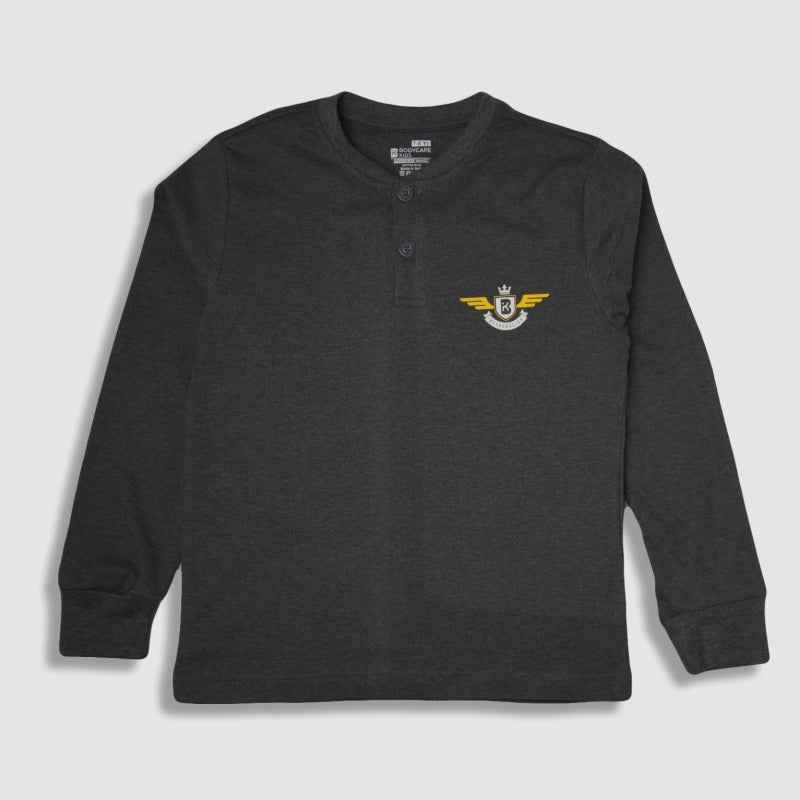 Bodycare Boys Tshirt Full Sleeves Solid Anthra Melange