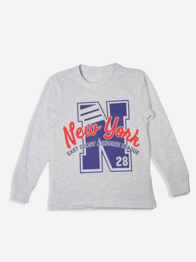 Boys Cotton Full Sleeves Round Neck T-Shirt for Casual Wear, Regular Comfort and Everyday Wardrobe Use