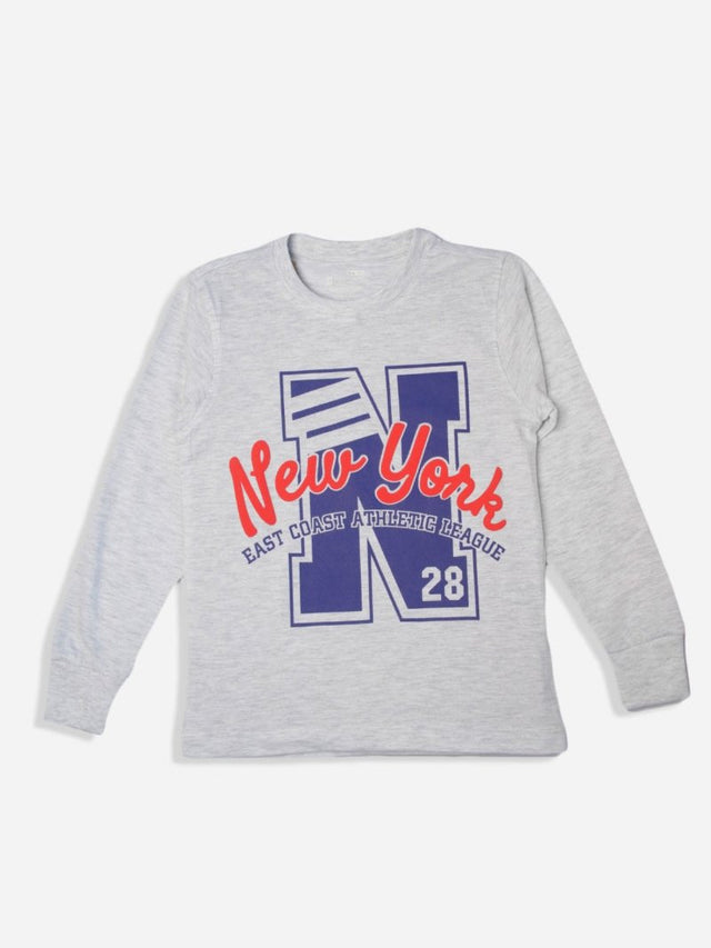 Boys Cotton Full Sleeves Round Neck T-Shirt for Casual Wear, Regular Comfort and Everyday Wardrobe Use