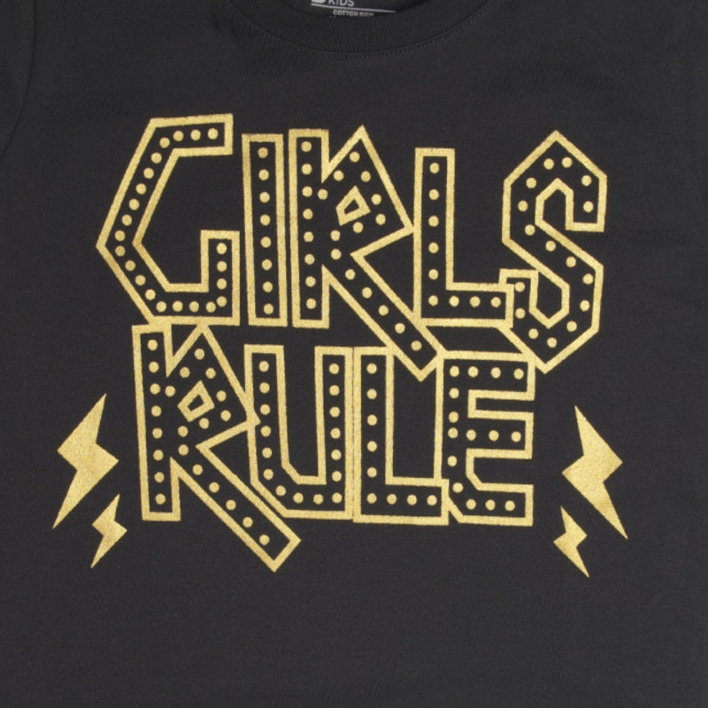 Bodycare Girls Tshirts Round Neck Black