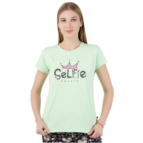 Proteens Women Tshirt Round Neck Half Sleeves Solid