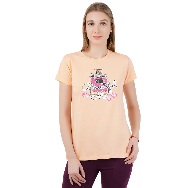 Proteens Women Tshirt Round Neck Half Sleeves Solid