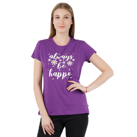 Proteens Women Tshirt Round Neck Half Sleeves Solid