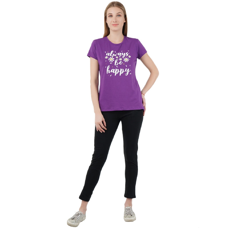 Proteens Women Tshirt Round Neck Half Sleeves Solid