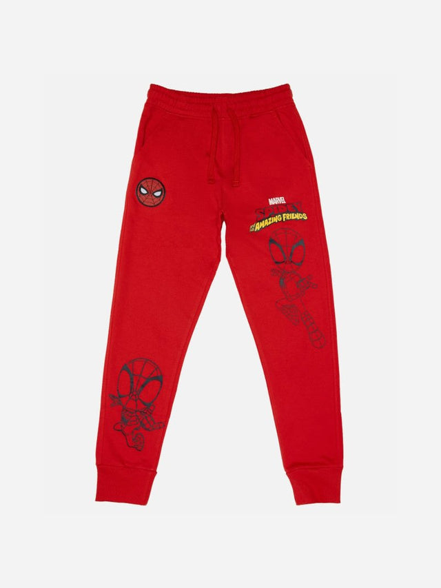 Boys Spiderman Track Pant with Soft Cotton Fabric, Elastic Waist and Superhero Styling for Casual and Sports Wear