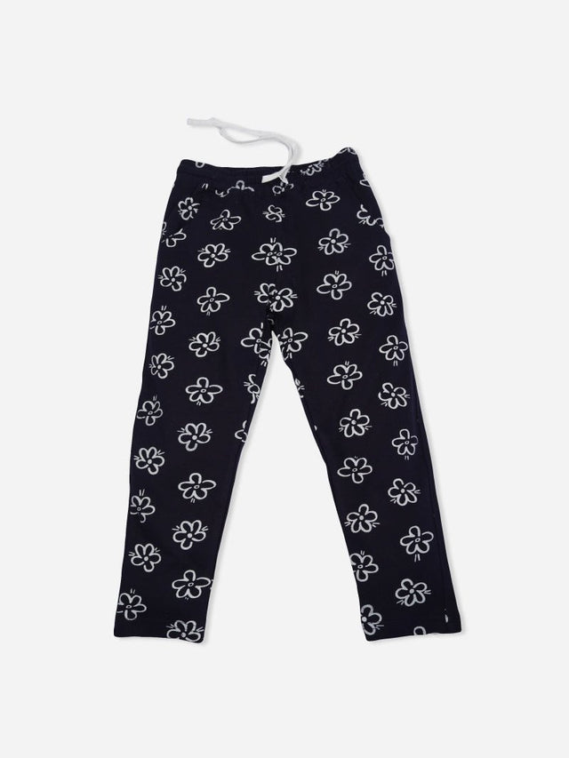 Girls Cotton Track Pant Joggers with Elastic Waistband for Casual Sportswear, Lounge Wear and Easy Movement - Pack of 1