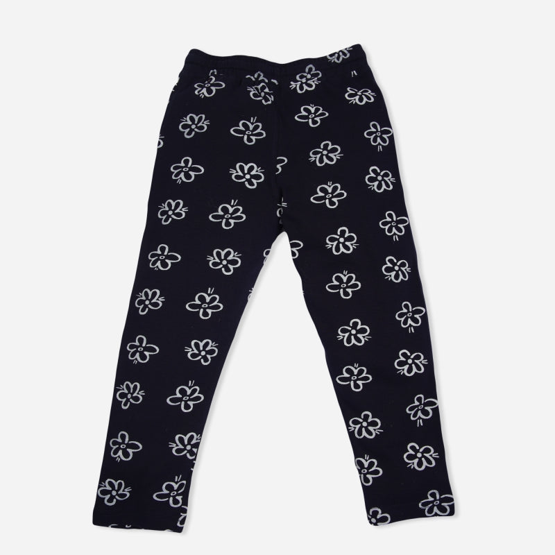 Girls Cotton Track Pant Joggers with Elastic Waistband for Casual Sportswear, Lounge Wear and Easy Movement - Pack of 1