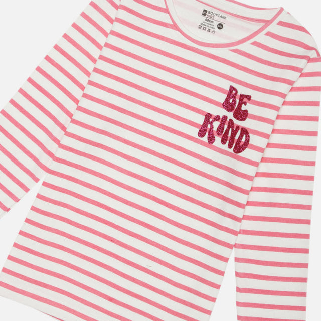Girls Interlock Full Sleeves T-Shirt with Regular Fit for Casual Wear, Lounge Comfort and Everyday Use