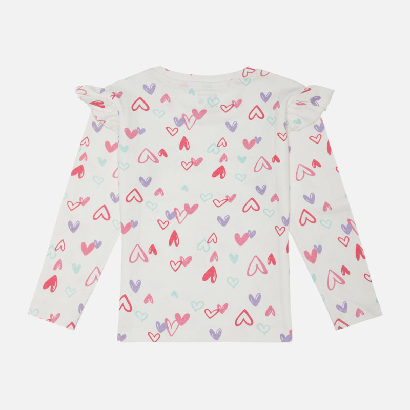 Girls Interlock Full Sleeves T-Shirt with Regular Fit for Everyday Casual Wear, Easy Styling and Lounge Comfort