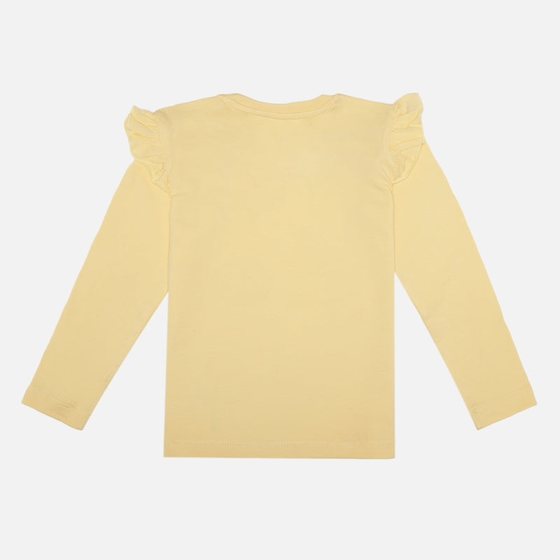 Girls 100% Cotton Printed Full Sleeve T-Shirt with Regular Fit for Casual Wear, Everyday Comfort and Easy Styling - Pack of 1