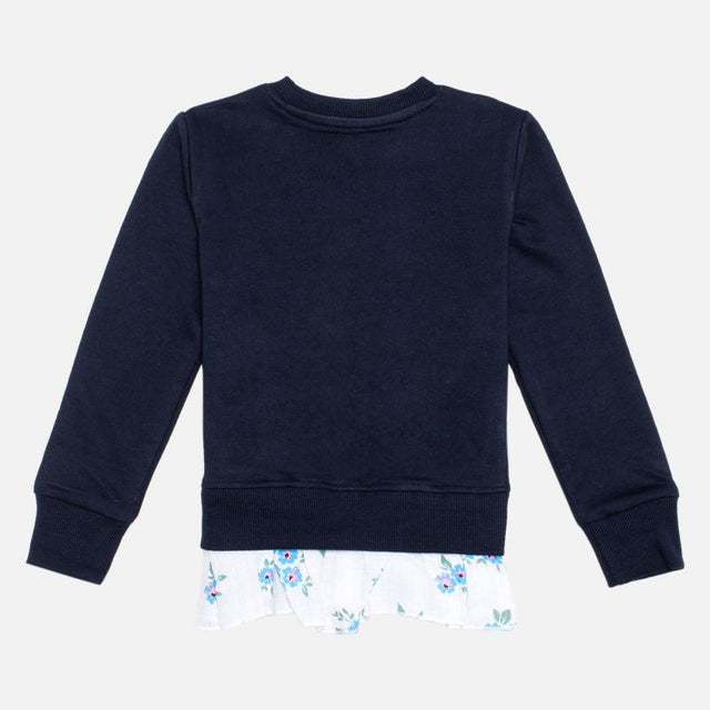 Girls French Terry Sweatshirt for Casual Wear, Layered Comfort, Everyday Styling and Regular Wardrobe Use