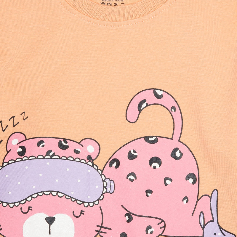 Girls 100% Cotton T-Shirt and Pajama Set with Soft Breathable Fabric for Everyday Casual and Sleepwear Comfort