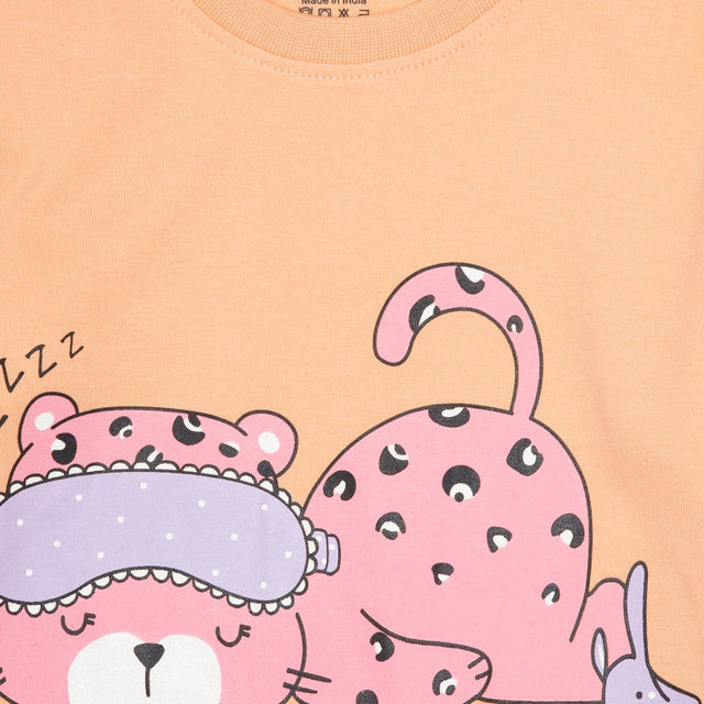 Girls 100% Cotton T-Shirt and Pajama Set with Soft Breathable Fabric for Everyday Casual and Sleepwear Comfort