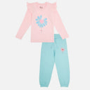 Girls 100% Cotton T-Shirt and Pajama Set with Soft Breathable Comfort for Lounge Wear and Nightwear - Pack of 1