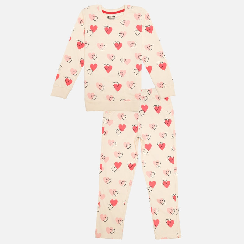 Girls French Terry Clothing Set for Casual Wear, Lounge Comfort, Easy Movement and Regular Wardrobe Use