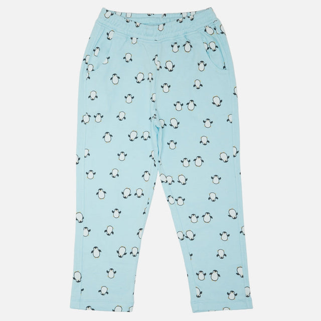 Girls Interlock Printed Track Pant with Regular Fit for Casual Wear, Lounge Comfort and Everyday Movement