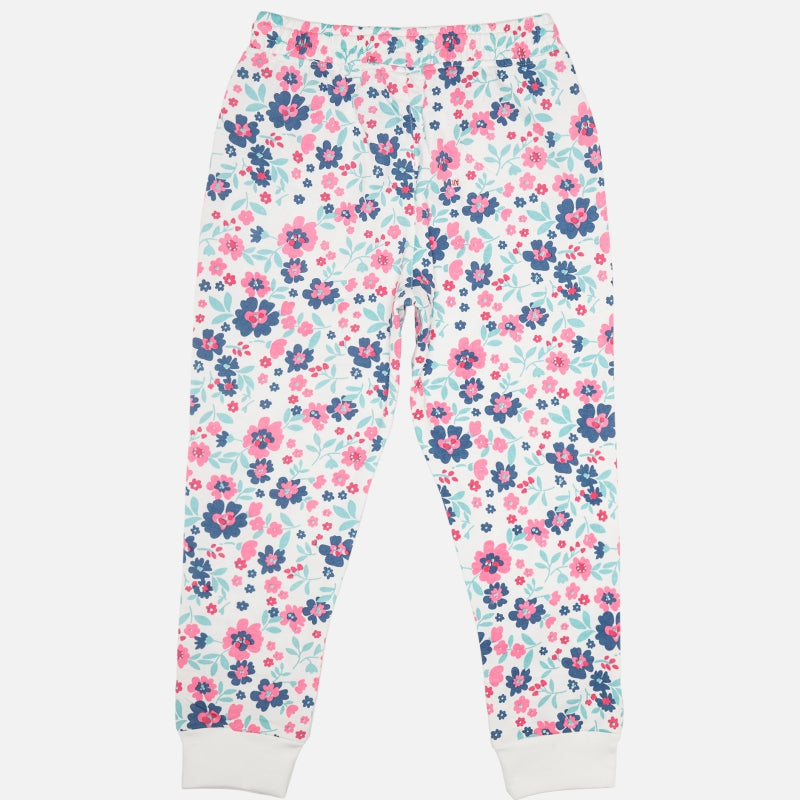 Girls French Terry Printed Track Pant with Regular Fit for Casual Wear, Lounge Comfort and Regular Use