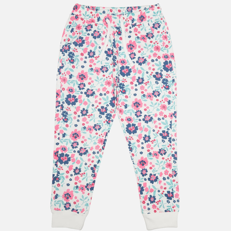 Girls French Terry Printed Track Pant with Regular Fit for Casual Wear, Lounge Comfort and Regular Use