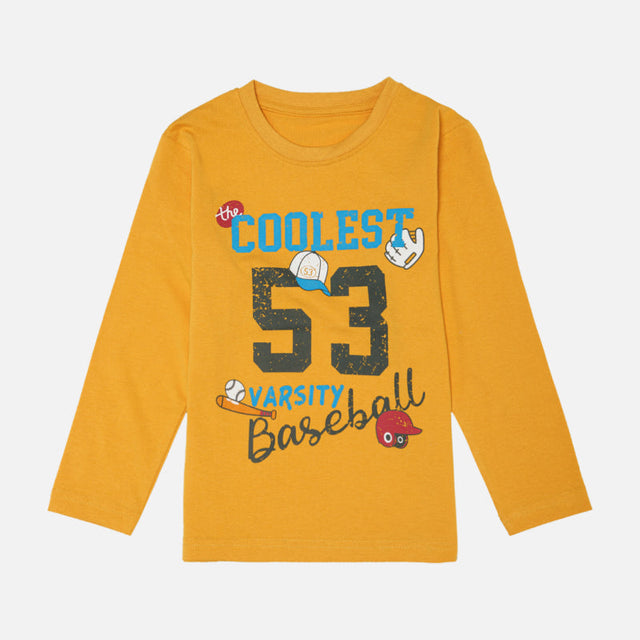 Boys 100% Cotton Round Neck Full Sleeve T-Shirt for Comfortable Casual Wear, School Use and Everyday Wardrobe Styling - Pack of 1