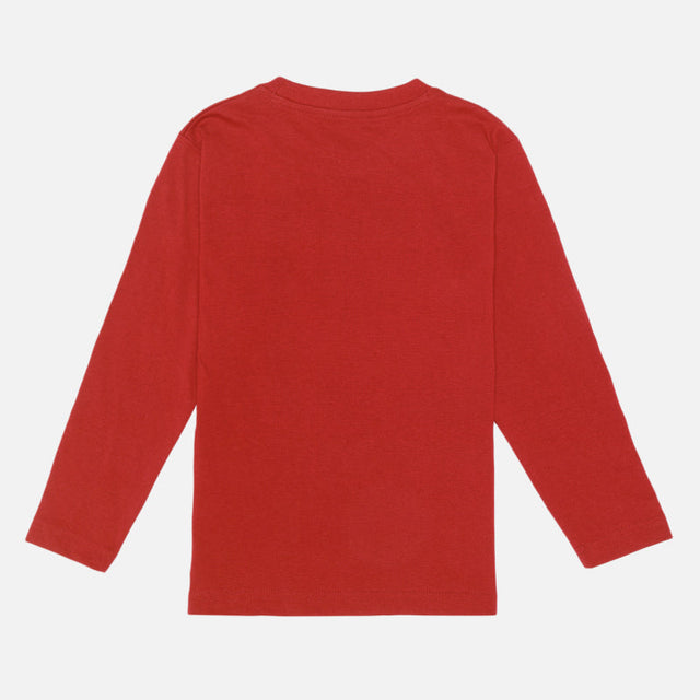 Boys 100% Cotton Round Neck Full Sleeve T-Shirt with Soft Printed Fabric and Regular Fit for School, Sports and Play - Pack of 1