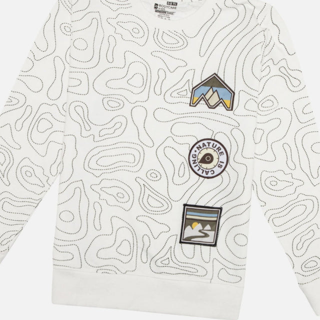Boys French Terry Printed Sweatshirt with Full Sleeves for Winter Wear, Casual Comfort and Easy Layering - Pack of 1