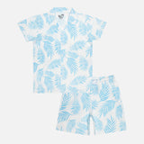 Boys Cotton Blend Half Sleeve Shirt and Shorts Night Suit Set for Soft Breathable Summer Sleepwear - Pack of 1