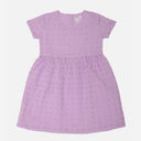 Girls Round Neck Half Sleeve Frock with Soft Cotton Fabric and Delicate Lace Details for Parties and Casual Wear