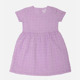 Girls Round Neck Half Sleeve Frock with Soft Cotton Fabric and Delicate Lace Details for Parties and Casual Wear