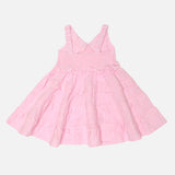 Girls Round Neck Half Sleeve Frock with Soft Breathable Cotton and Ruffled Design for Parties, Playdates and Everyday Wear