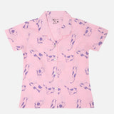 Girls Half Sleeve Night Suit with Round Neck, Pockets and Top-Bottom Set for Sleepwear and Lounge Comfort