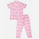 Girls Half Sleeve Night Suit with Round Neck, Pockets and Top-Bottom Set for Sleepwear and Lounge Comfort