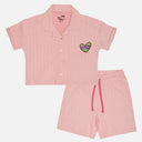Girls Night Suit Top and Bottom Set with Pockets for Sleepwear, Night Wear and Relaxed Lounge Comfort - Pack of 1